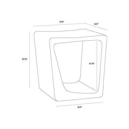 Darwin Concrete Outdoor End Table - LOOMLAN - SUNPAN - Outdoor Side Tables