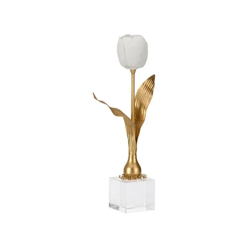 Darwin Tulip On Stand Gold Sculpture - LOOMLAN - Chelsea House - Statues & Sculptures