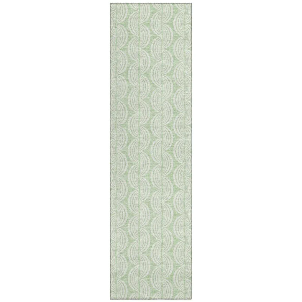 Darya Green Washable Indoor-Outdoor Rug-Outdoor Rugs-LOOMLAN Rugs-2'3" x 7'6"-LOOMLAN