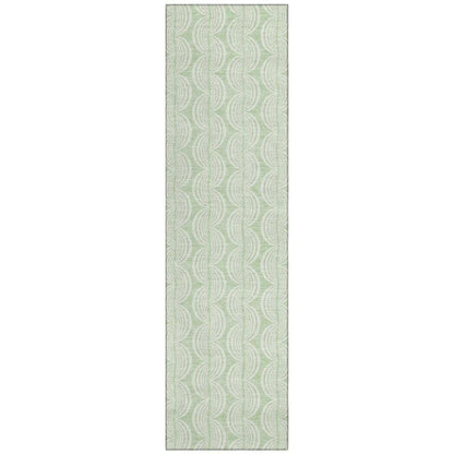 Darya Green Washable Indoor-Outdoor Rug-Outdoor Rugs-LOOMLAN Rugs-2'3" x 7'6"-LOOMLAN
