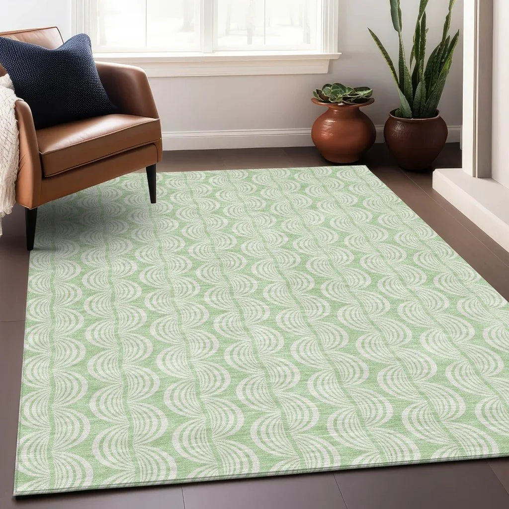 Darya Green Washable Indoor-Outdoor Rug-Outdoor Rugs-LOOMLAN Rugs-LOOMLAN