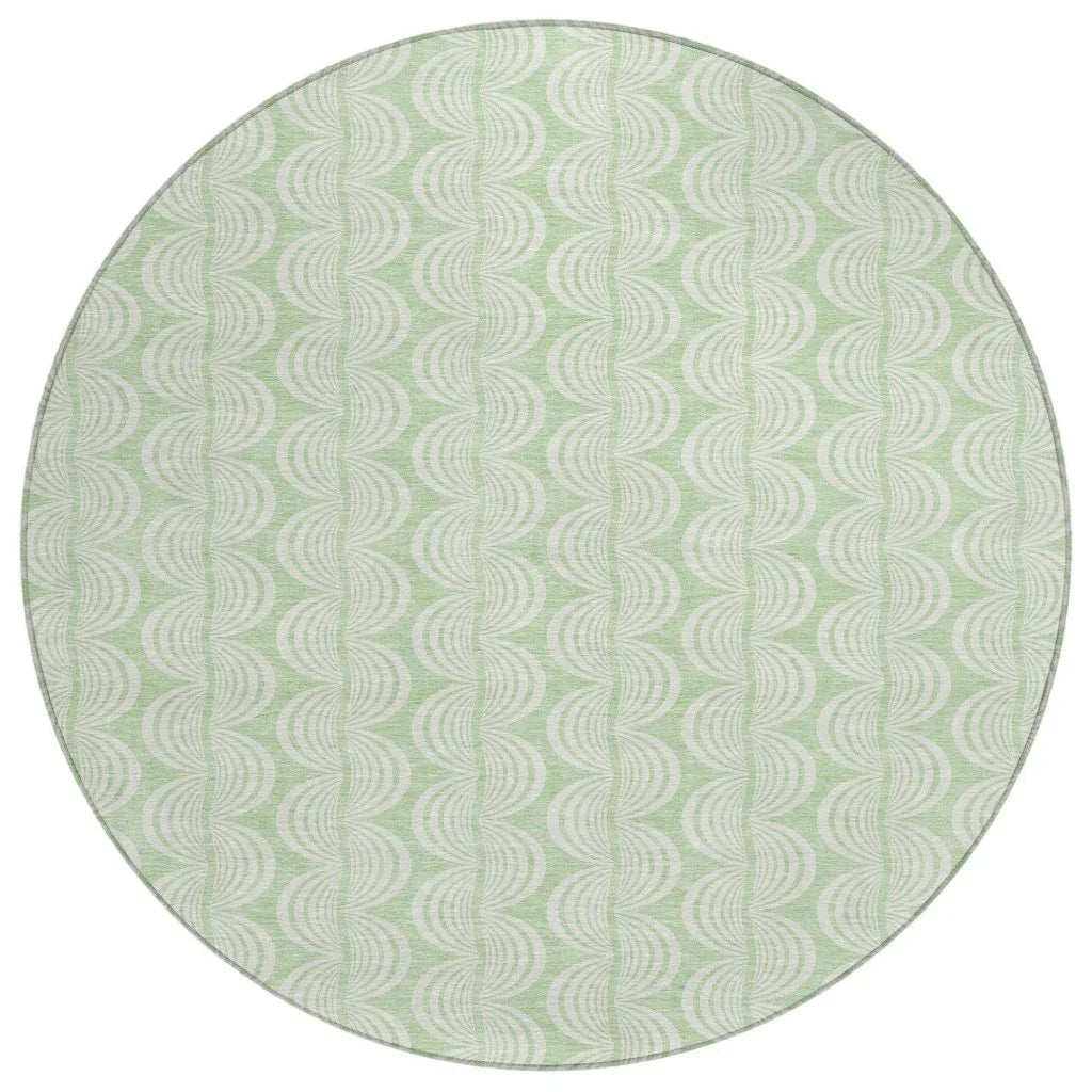Darya Green Washable Indoor-Outdoor Rug-Outdoor Rugs-LOOMLAN Rugs-8' x 8'-LOOMLAN