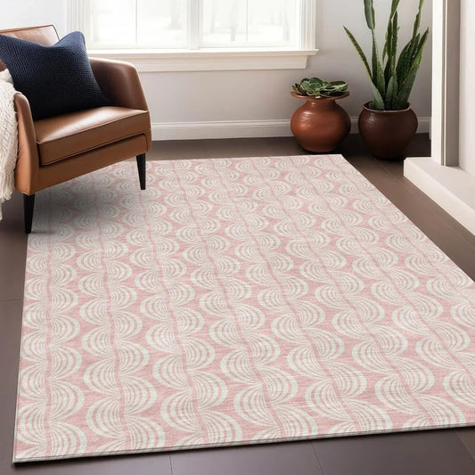 Darya Pink Washable Indoor-Outdoor Rug-Outdoor Rugs-LOOMLAN Rugs-LOOMLAN