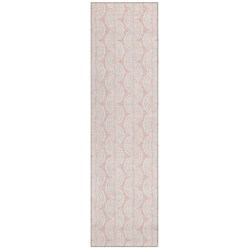 Darya Pink Washable Indoor-Outdoor Rug-Outdoor Rugs-LOOMLAN Rugs-2'3" x 7'6"-LOOMLAN
