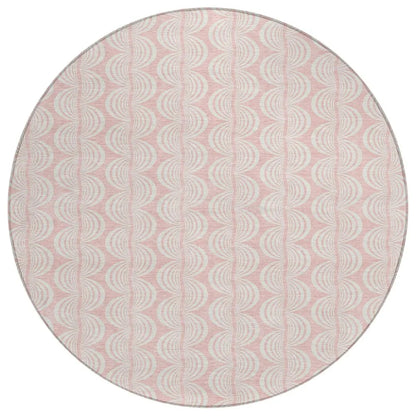 Darya Pink Washable Indoor-Outdoor Rug-Outdoor Rugs-LOOMLAN Rugs-8' x 8'-LOOMLAN