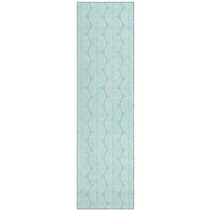 Darya Teal Washable Indoor-Outdoor Rug-Outdoor Rugs-LOOMLAN Rugs-2'3" x 7'6"-LOOMLAN