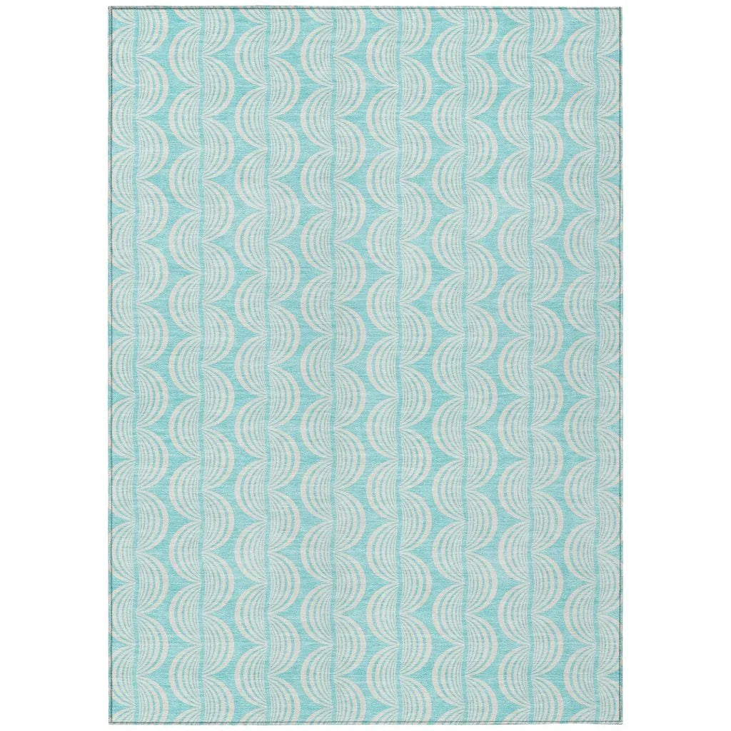 Darya Teal Washable Indoor-Outdoor Rug-Outdoor Rugs-LOOMLAN Rugs-2'6" x 3'10"-LOOMLAN
