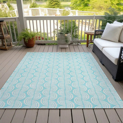 Darya Teal Washable Indoor-Outdoor Rug-Outdoor Rugs-LOOMLAN Rugs-LOOMLAN