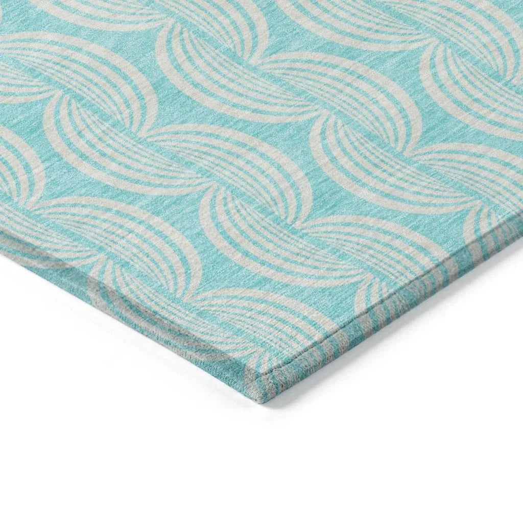 Darya Teal Washable Indoor-Outdoor Rug-Outdoor Rugs-LOOMLAN Rugs-LOOMLAN