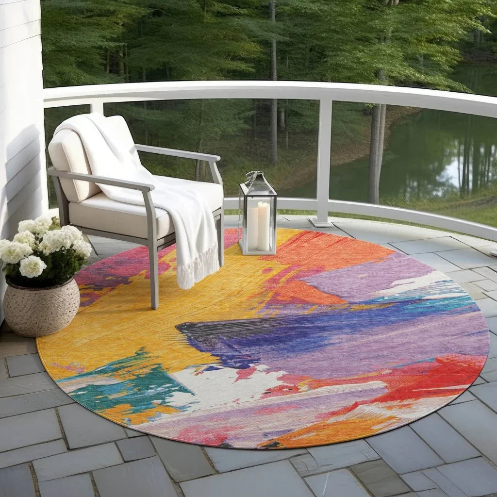 Daryah Gold Washable Indoor - Outdoor Rug - LOOMLAN - LOOMLAN Rugs - Outdoor Rugs