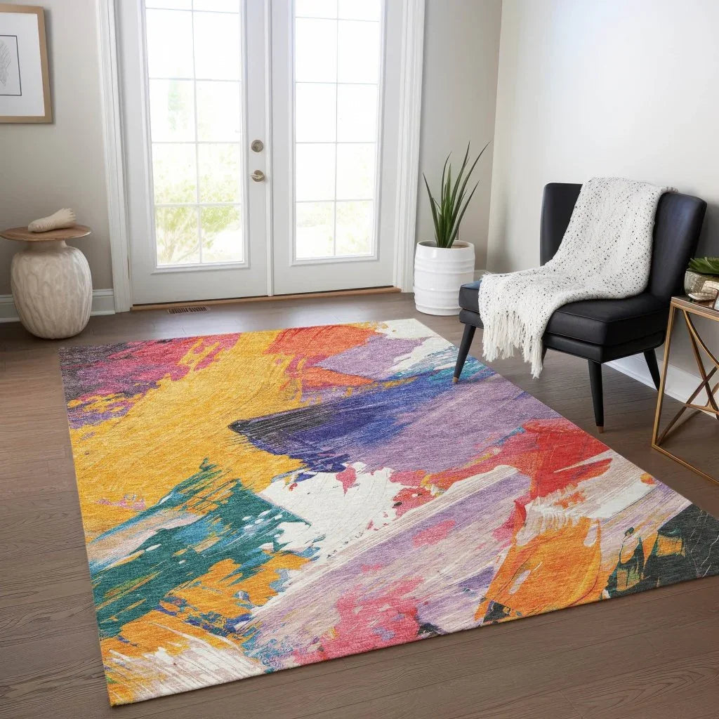 Daryah Gold Washable Indoor - Outdoor Rug - LOOMLAN - LOOMLAN Rugs - Outdoor Rugs