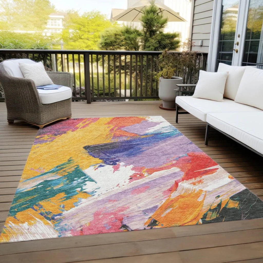 Daryah Gold Washable Indoor - Outdoor Rug - LOOMLAN - LOOMLAN Rugs - Outdoor Rugs