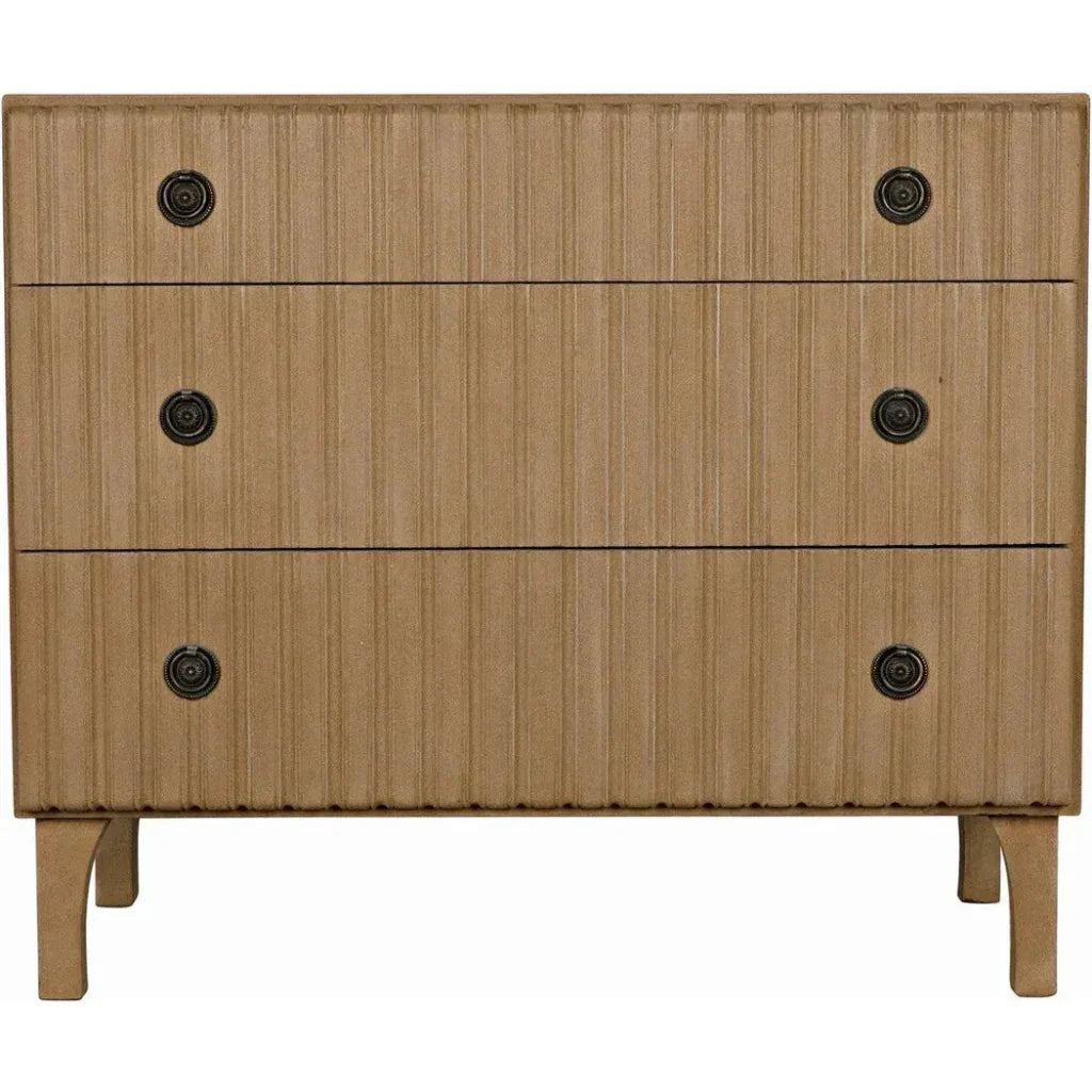 Daryl Three Drawers Wood Dresser