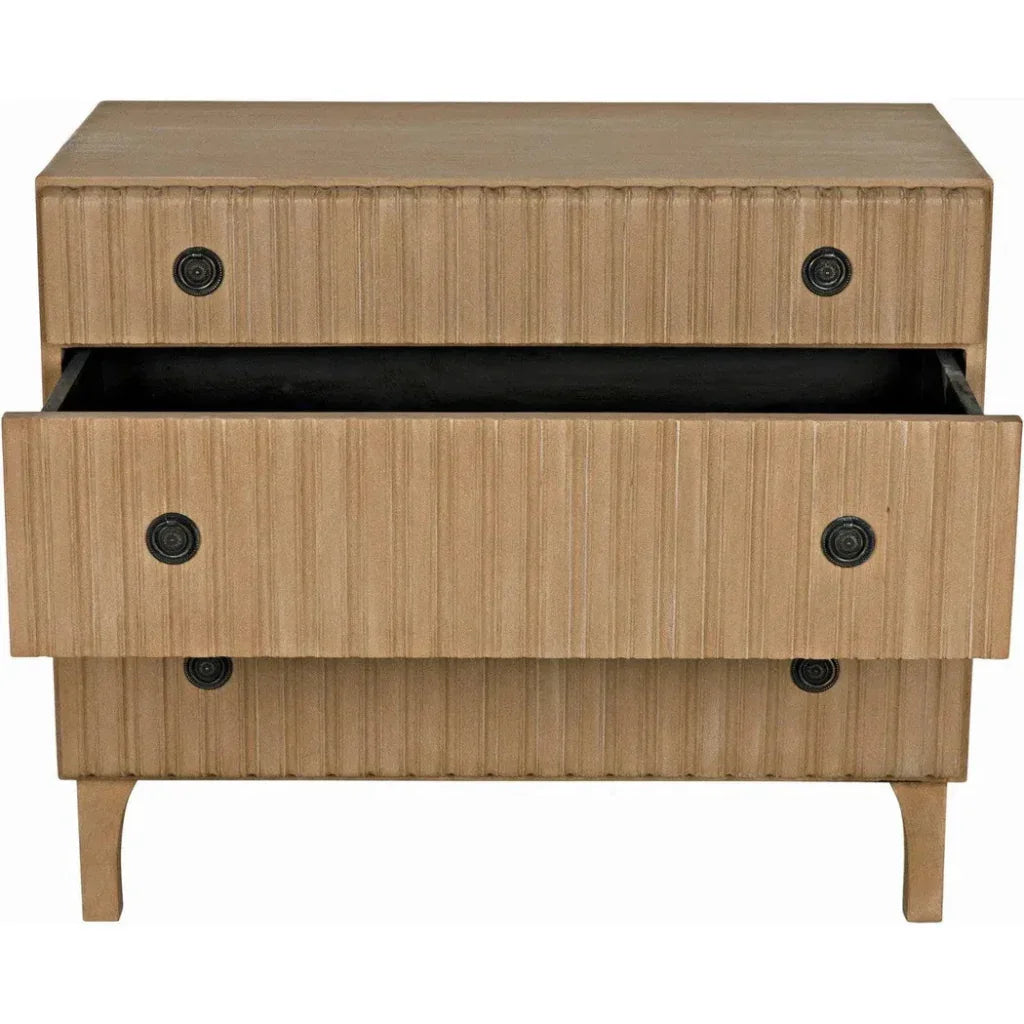 Daryl Three Drawers Wood Dresser