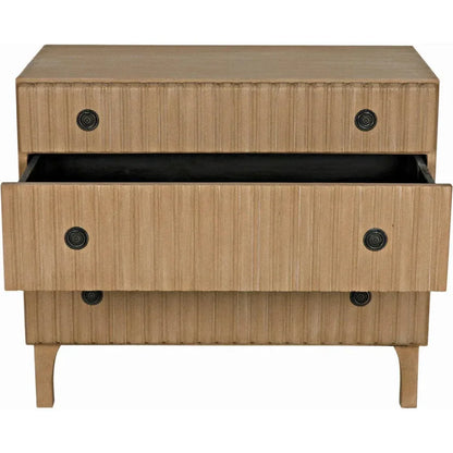 Daryl Three Drawers Wood Dresser