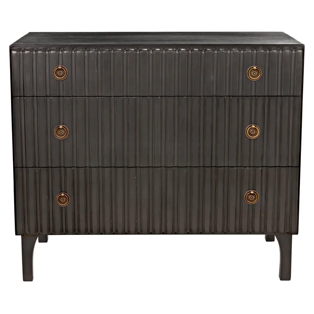 Daryl Three Drawers Wood Dresser