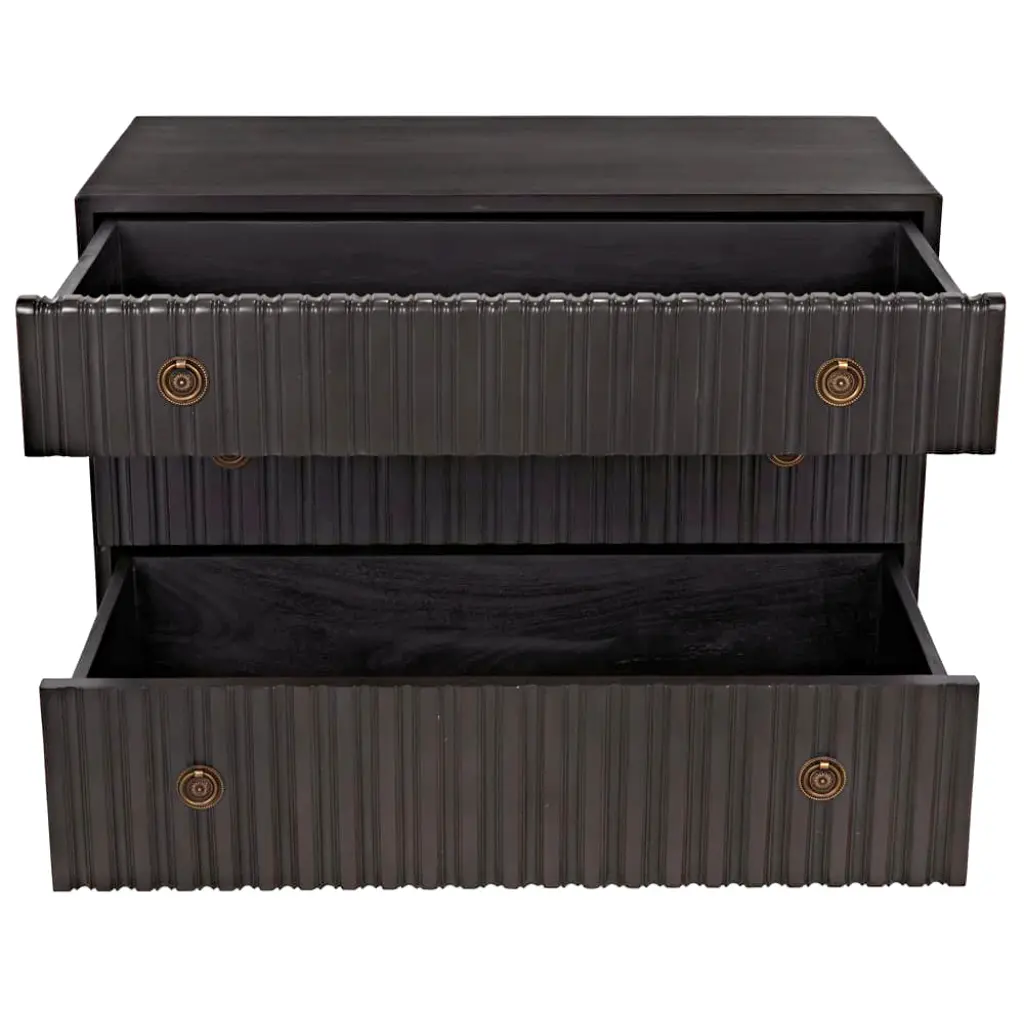 Daryl Three Drawers Wood Dresser