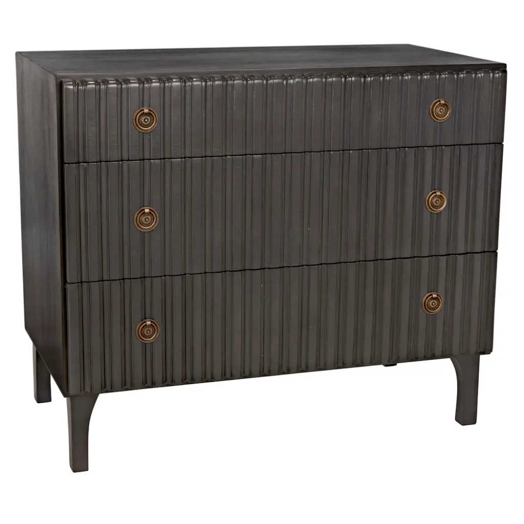 Daryl Three Drawers Wood Dresser