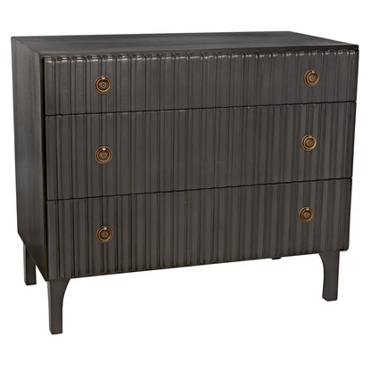 Daryl Three Drawers Wood Dresser