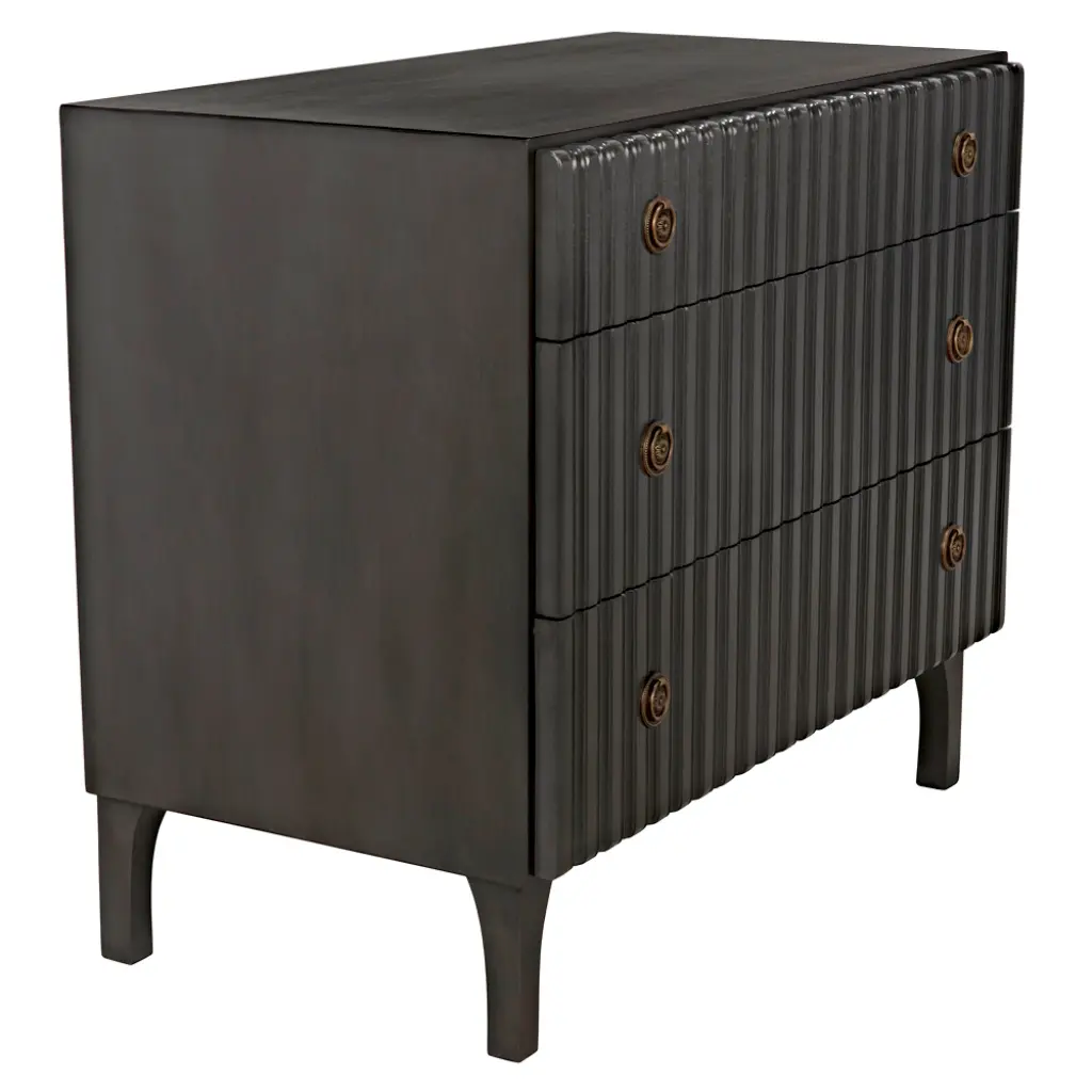 Daryl Three Drawers Wood Dresser