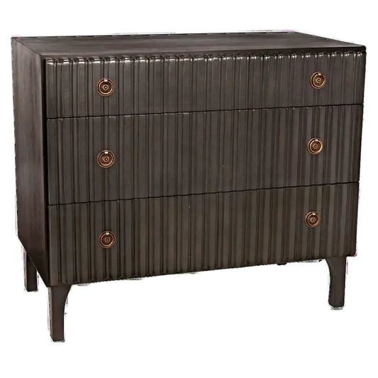 Daryl Three Drawers Wood Dresser