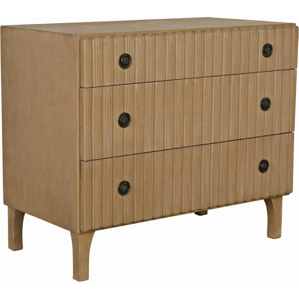 Daryl Three Drawers Wood Dresser