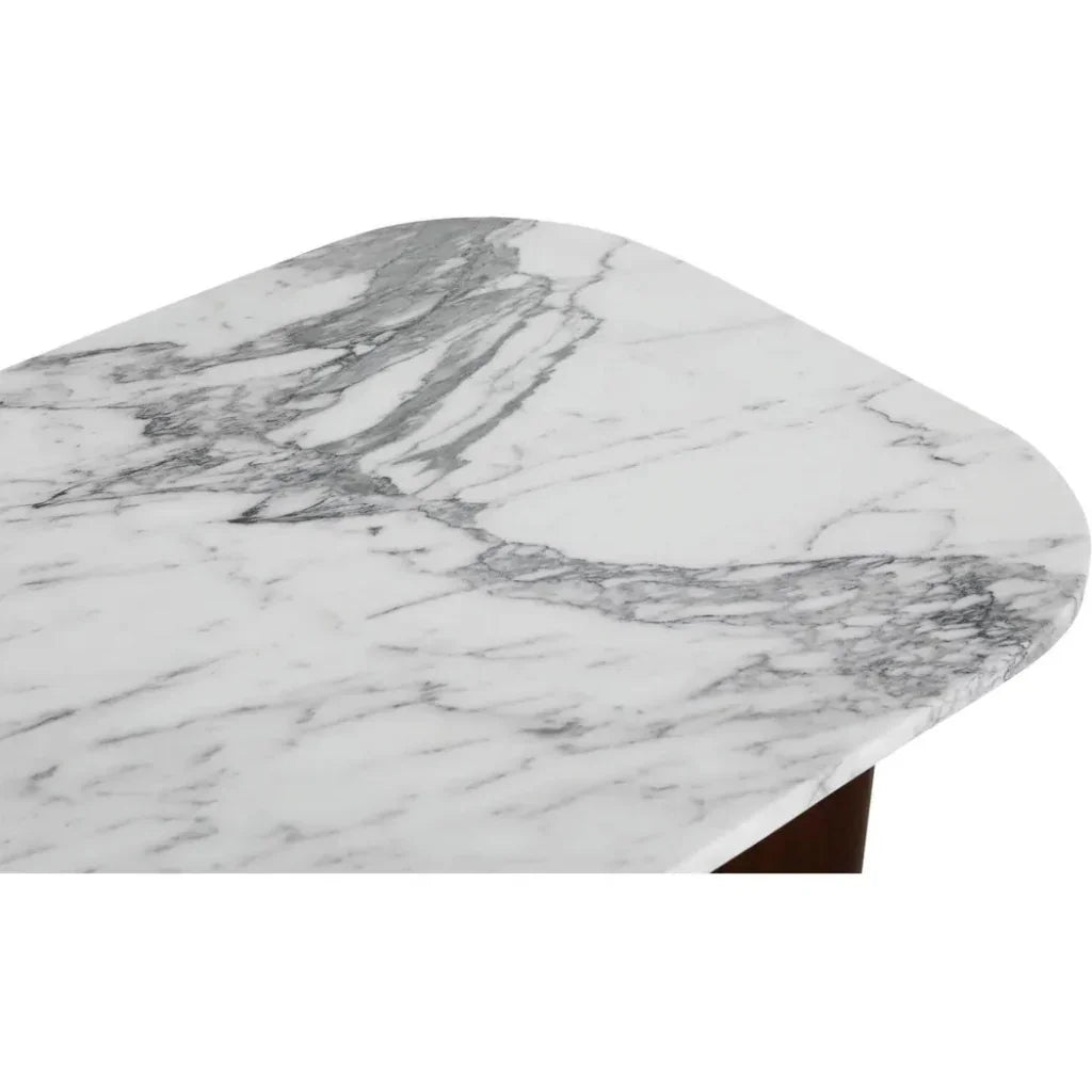 Dash White Marble & Wood Rectangular Coffee Table - LOOMLAN - Moe's Home - Coffee Tables