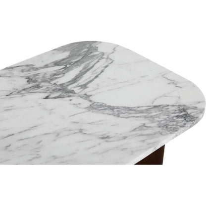 Dash White Marble & Wood Rectangular Coffee Table - LOOMLAN - Moe's Home - Coffee Tables