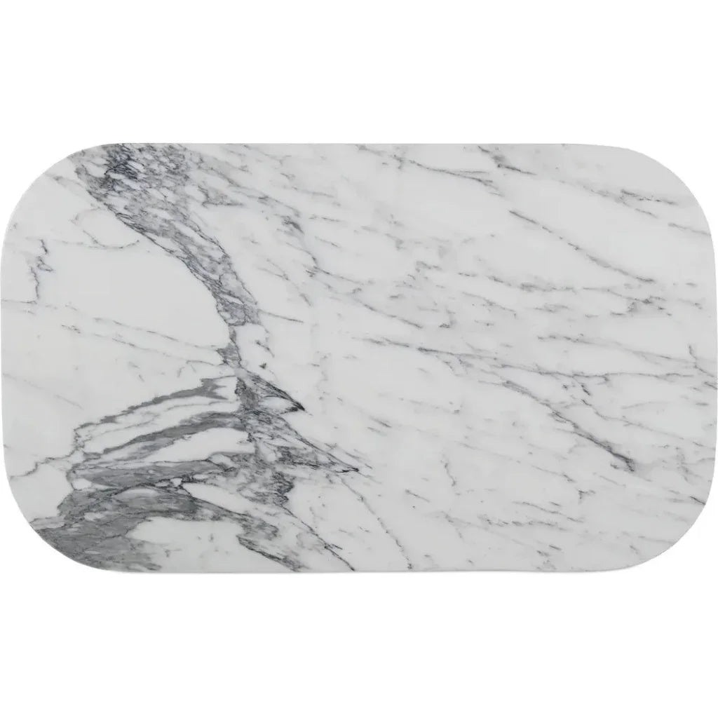 Dash White Marble & Wood Rectangular Coffee Table - LOOMLAN - Moe's Home - Coffee Tables