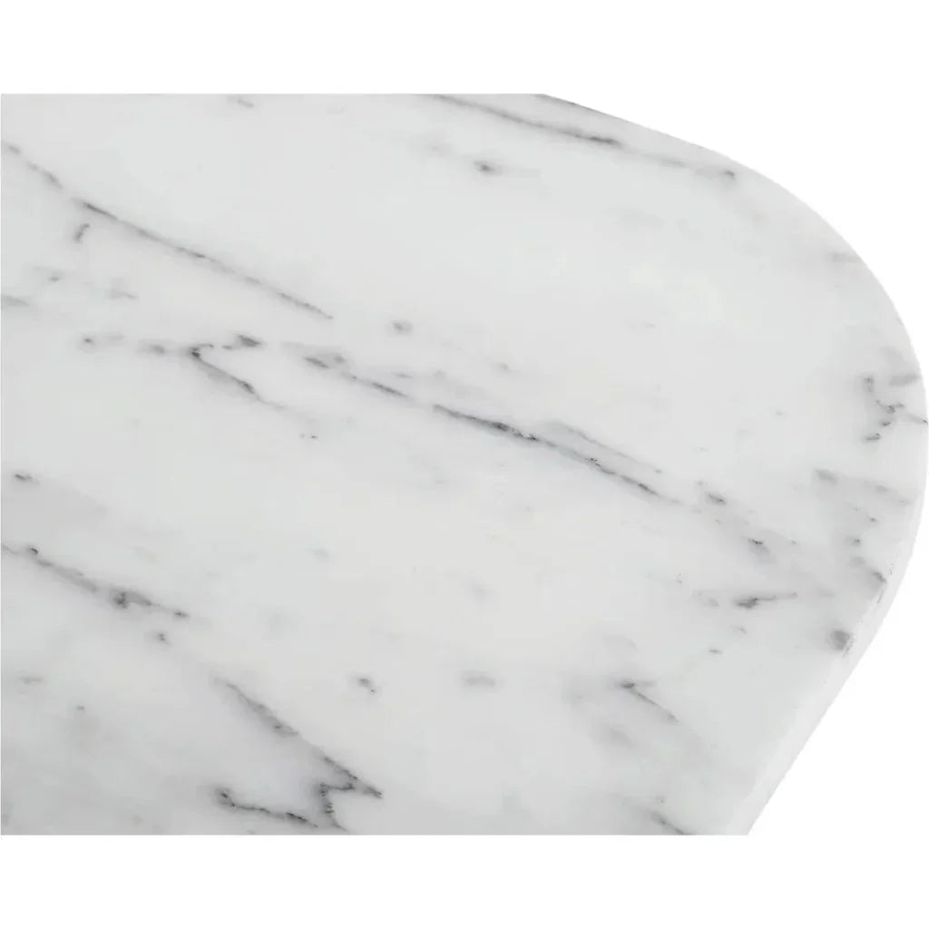 Dash White Marble & Wood Square Accent Table - LOOMLAN - Moe's Home - Side Tables