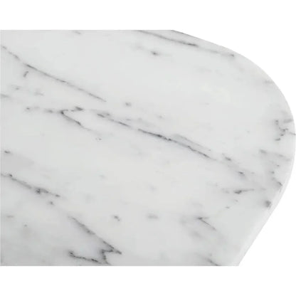 Dash White Marble & Wood Square Accent Table - LOOMLAN - Moe's Home - Side Tables