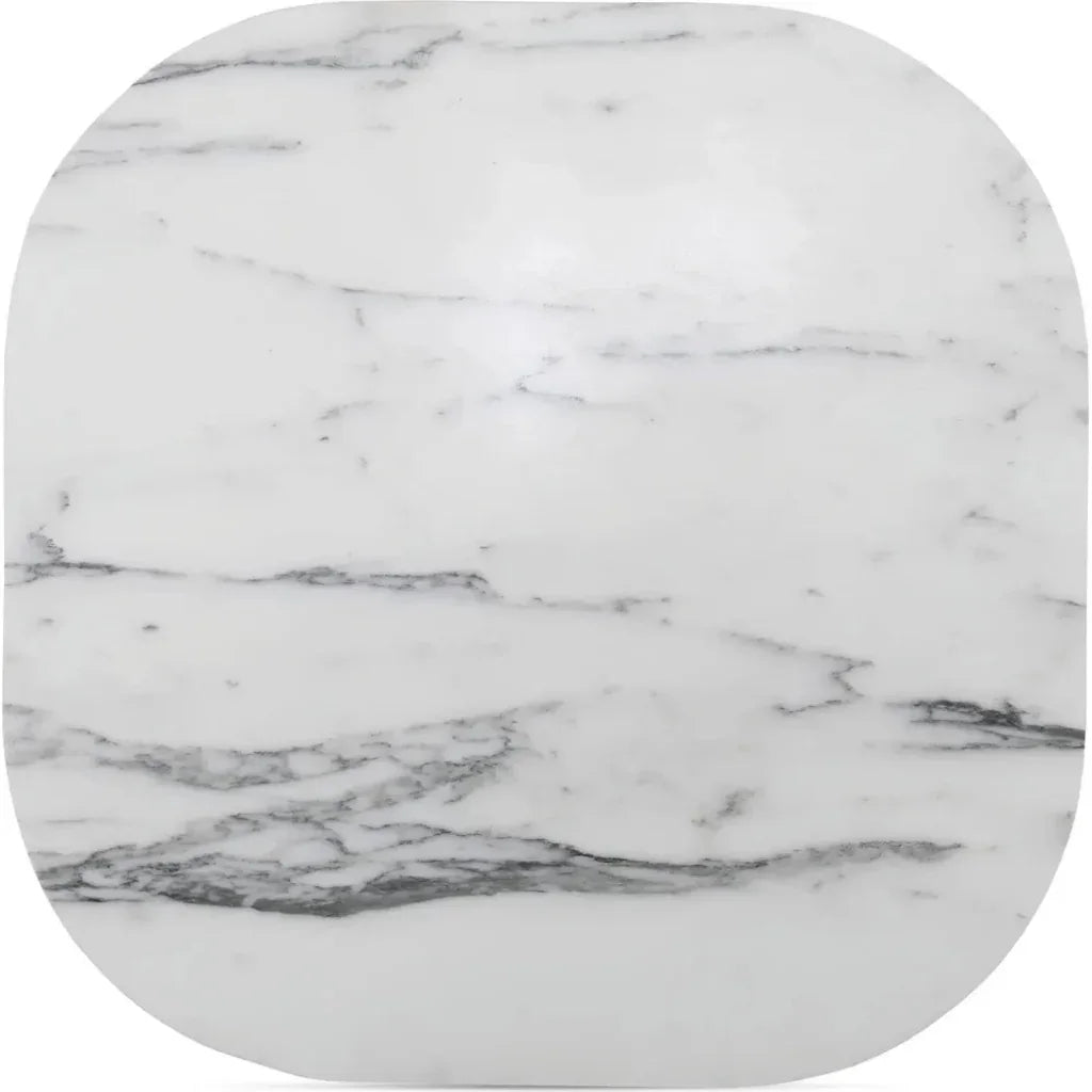 Dash White Marble & Wood Square Accent Table - LOOMLAN - Moe's Home - Side Tables