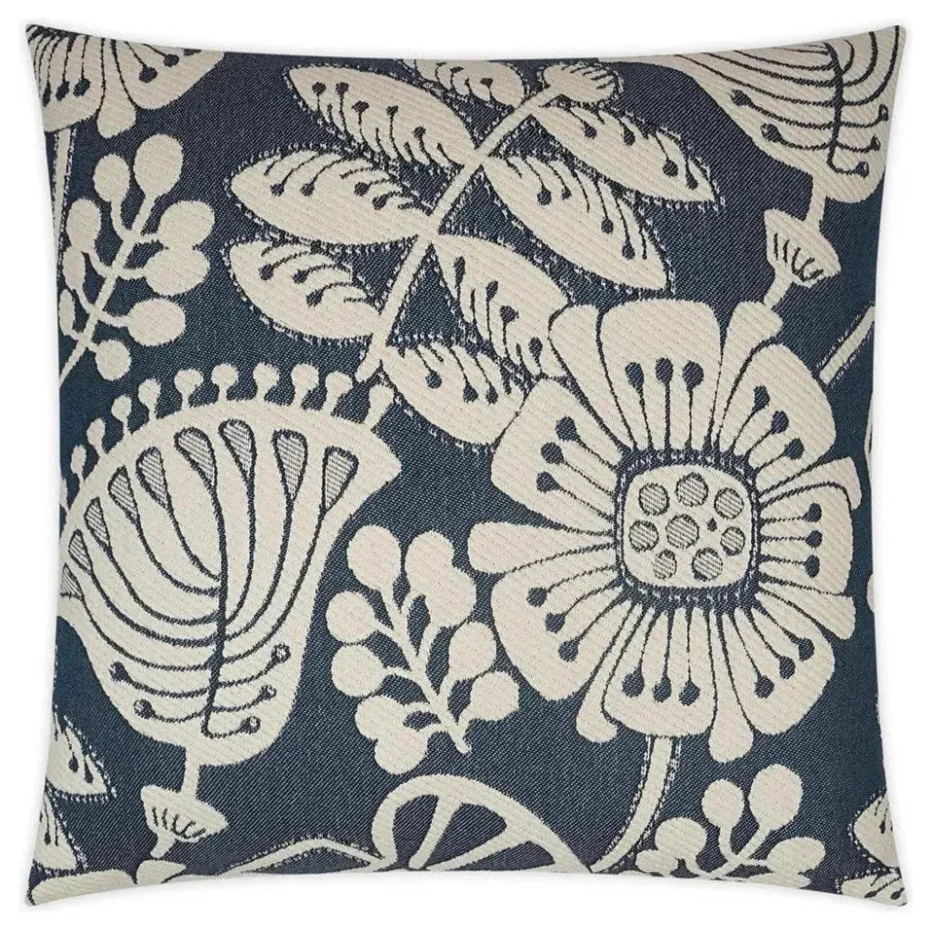 Dauphine Floral Navy Large Throw Pillow Insert - LOOMLAN - D.V. Kap - Throw Pillows