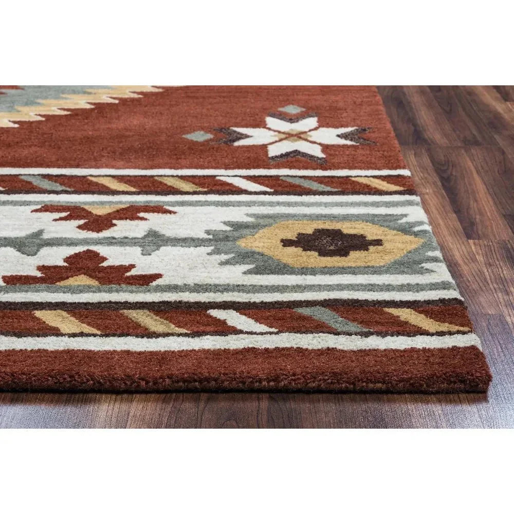 Daus Rust Round Area Rugs For Dining Room - LOOMLAN - LOOMLAN - Area Rugs