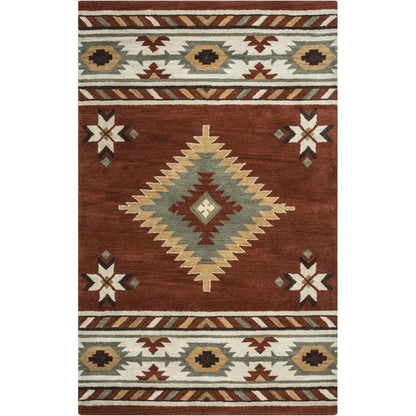 Daus Rust Round Area Rugs For Dining Room - LOOMLAN - LOOMLAN - Area Rugs