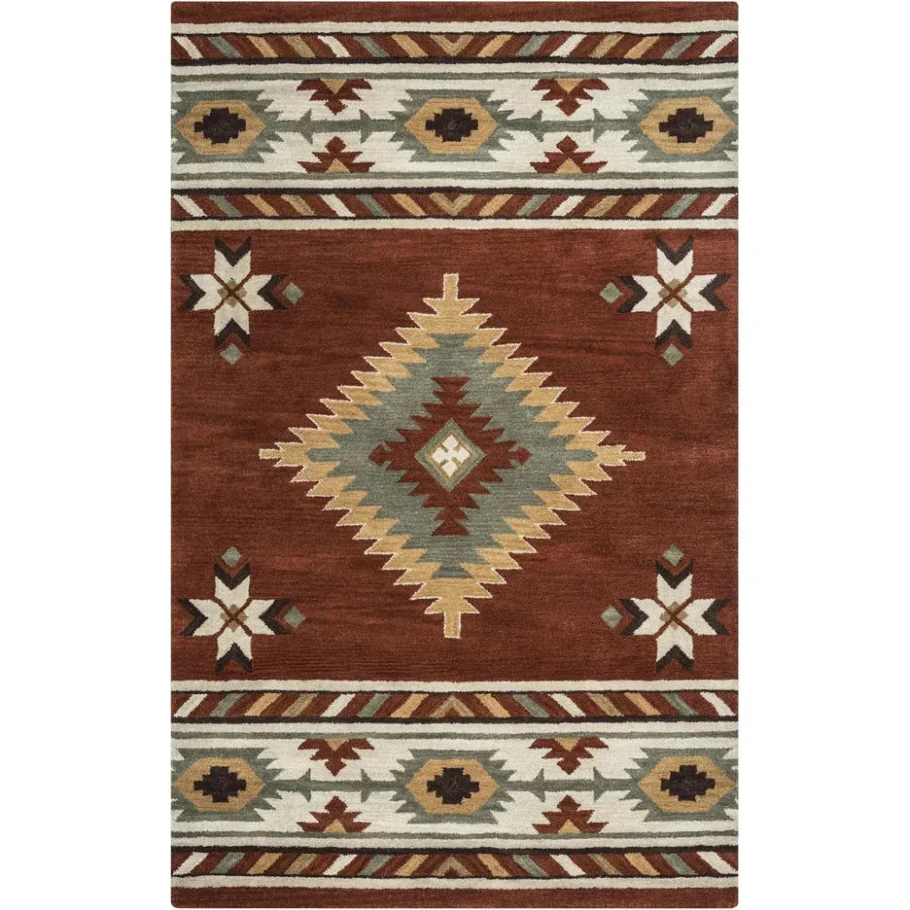 Daus Rust Round Area Rugs For Dining Room - LOOMLAN - LOOMLAN - Area Rugs