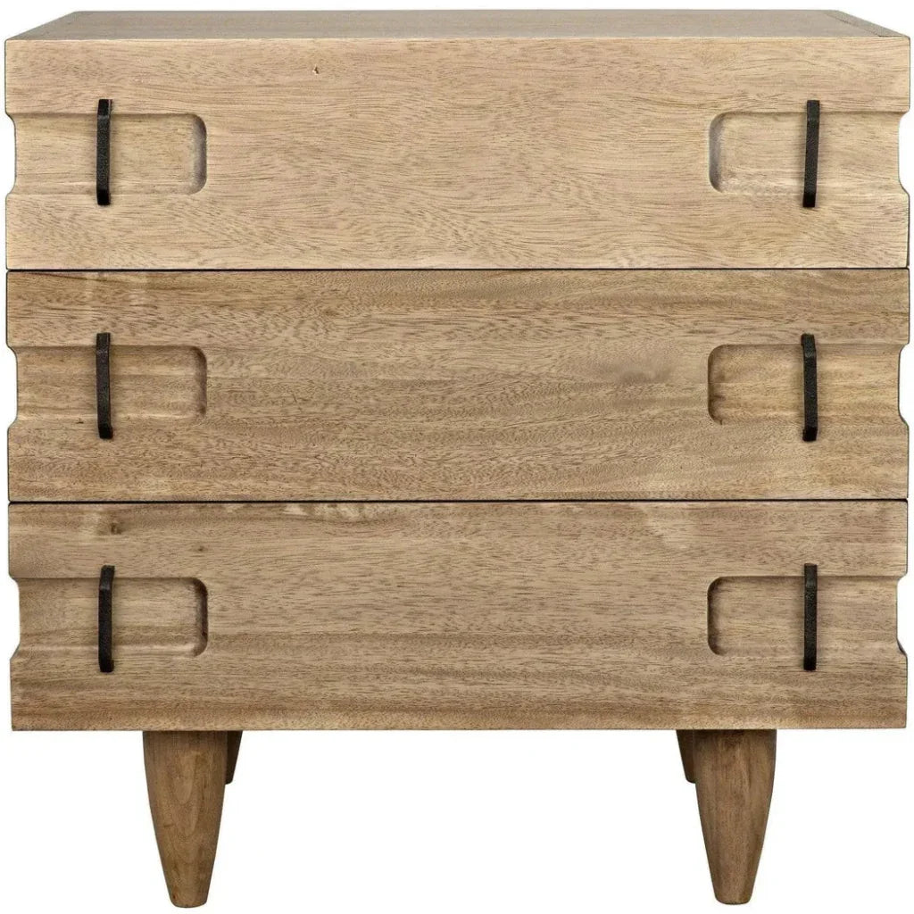 David Three Drawers Side Table