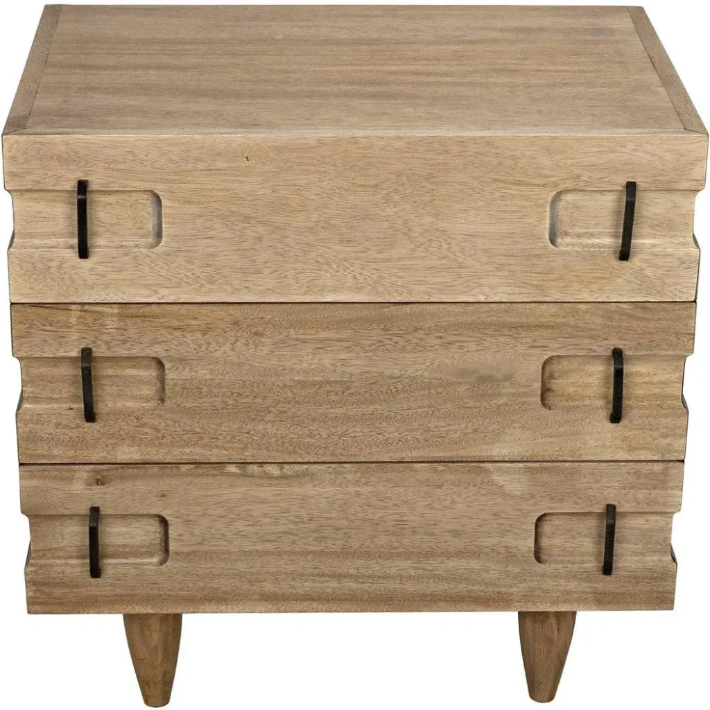 David Three Drawers Side Table
