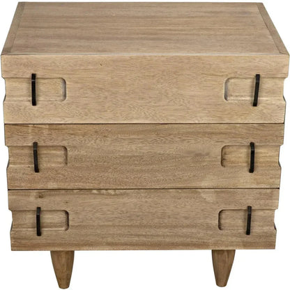 David Three Drawers Side Table