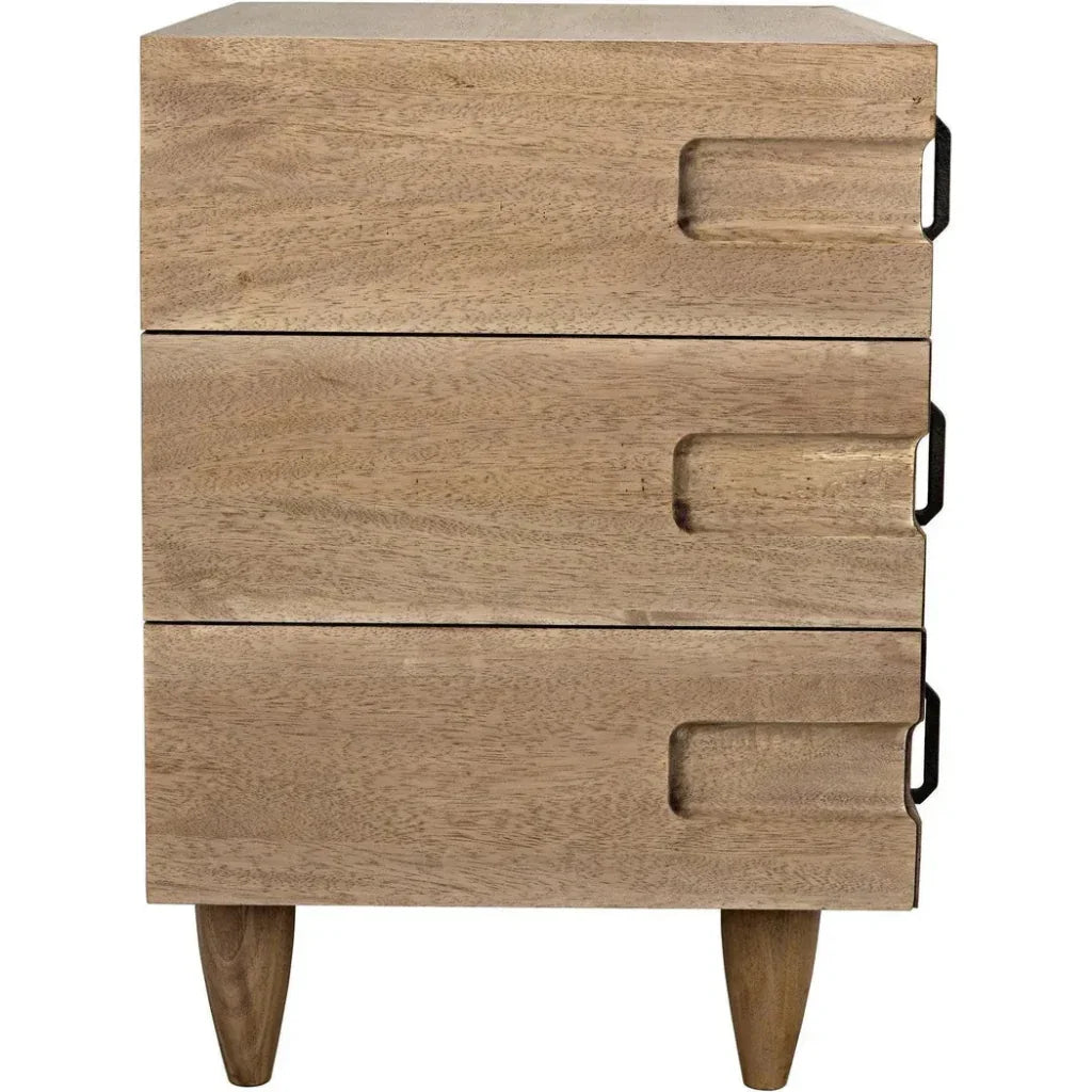 David Three Drawers Side Table