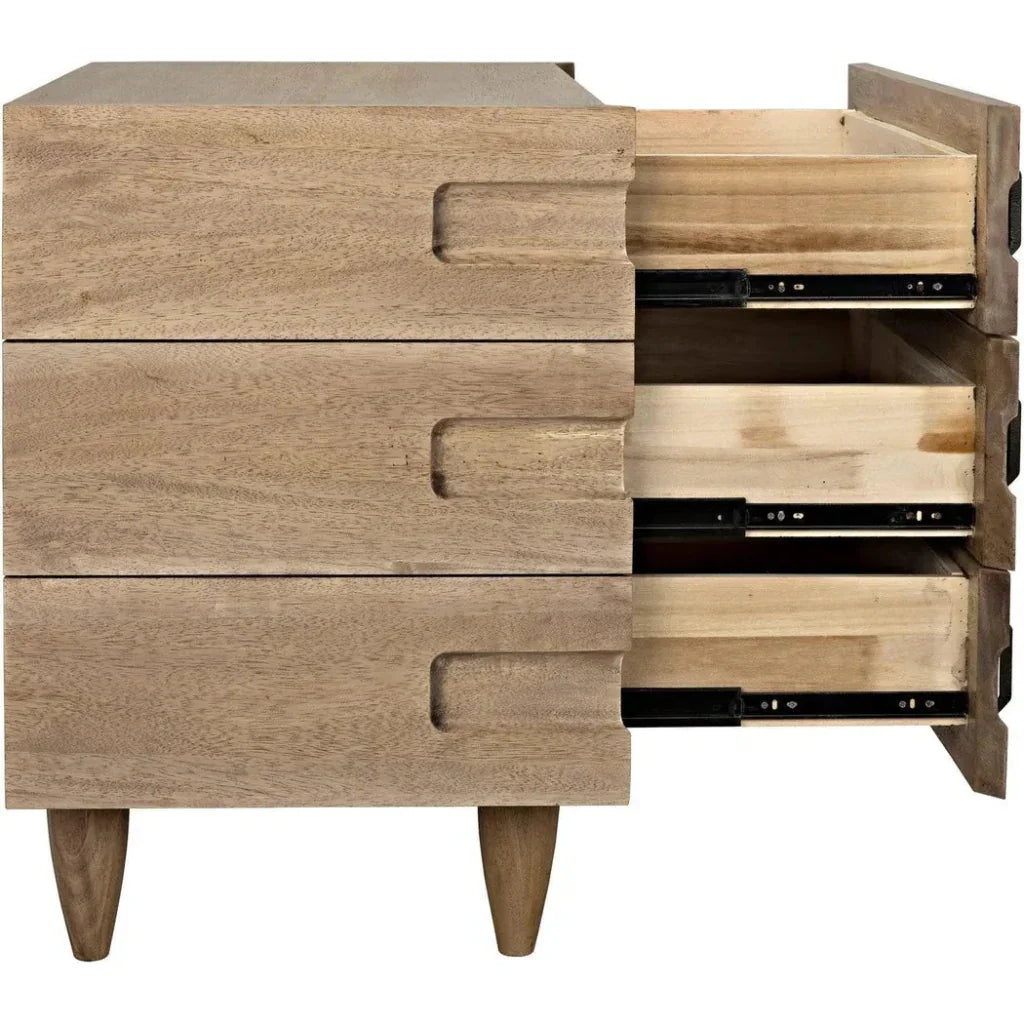 David Three Drawers Side Table