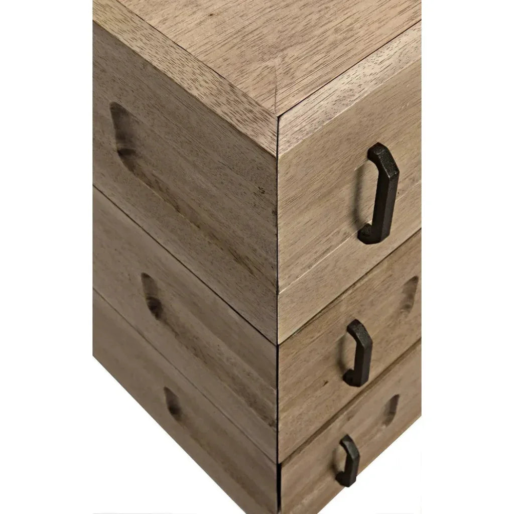 David Three Drawers Side Table