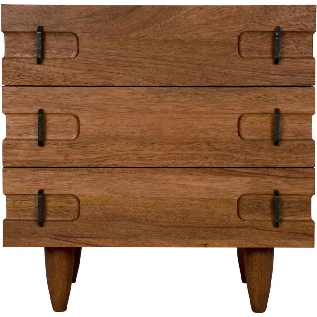 David Three Drawers Side Table