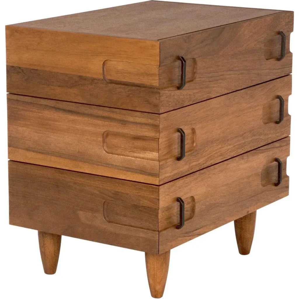 David Three Drawers Side Table