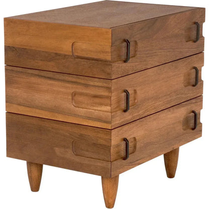 David Three Drawers Side Table