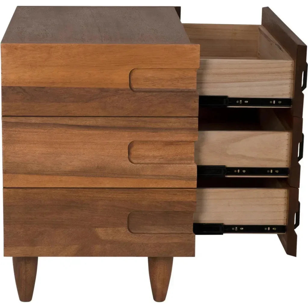 David Three Drawers Side Table