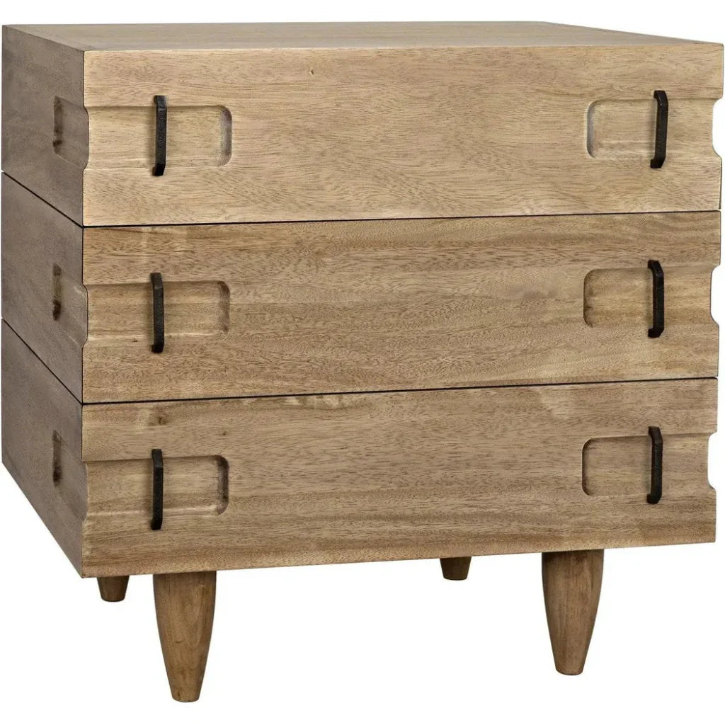 David Three Drawers Side Table