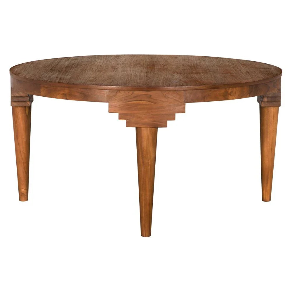Davis Wooden Round Dining Table-Dining Tables-Noir-LOOMLAN