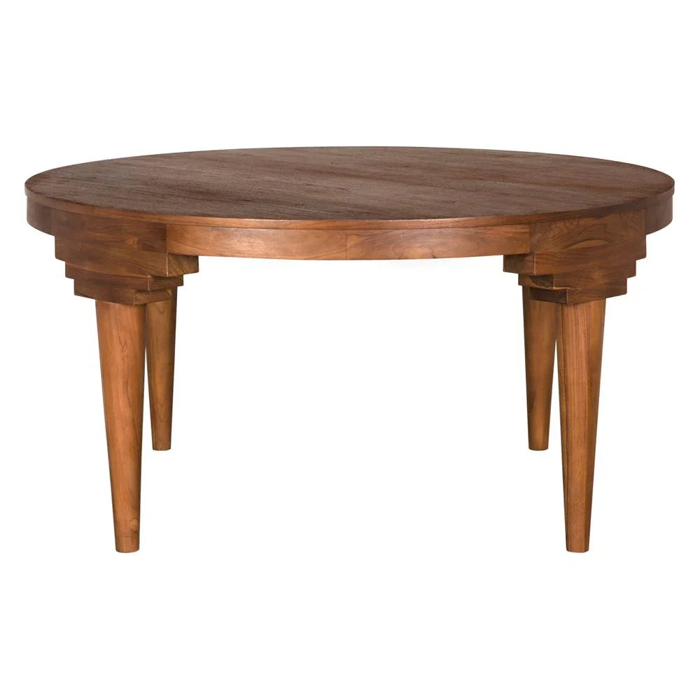 Davis Wooden Round Dining Table-Dining Tables-Noir-LOOMLAN