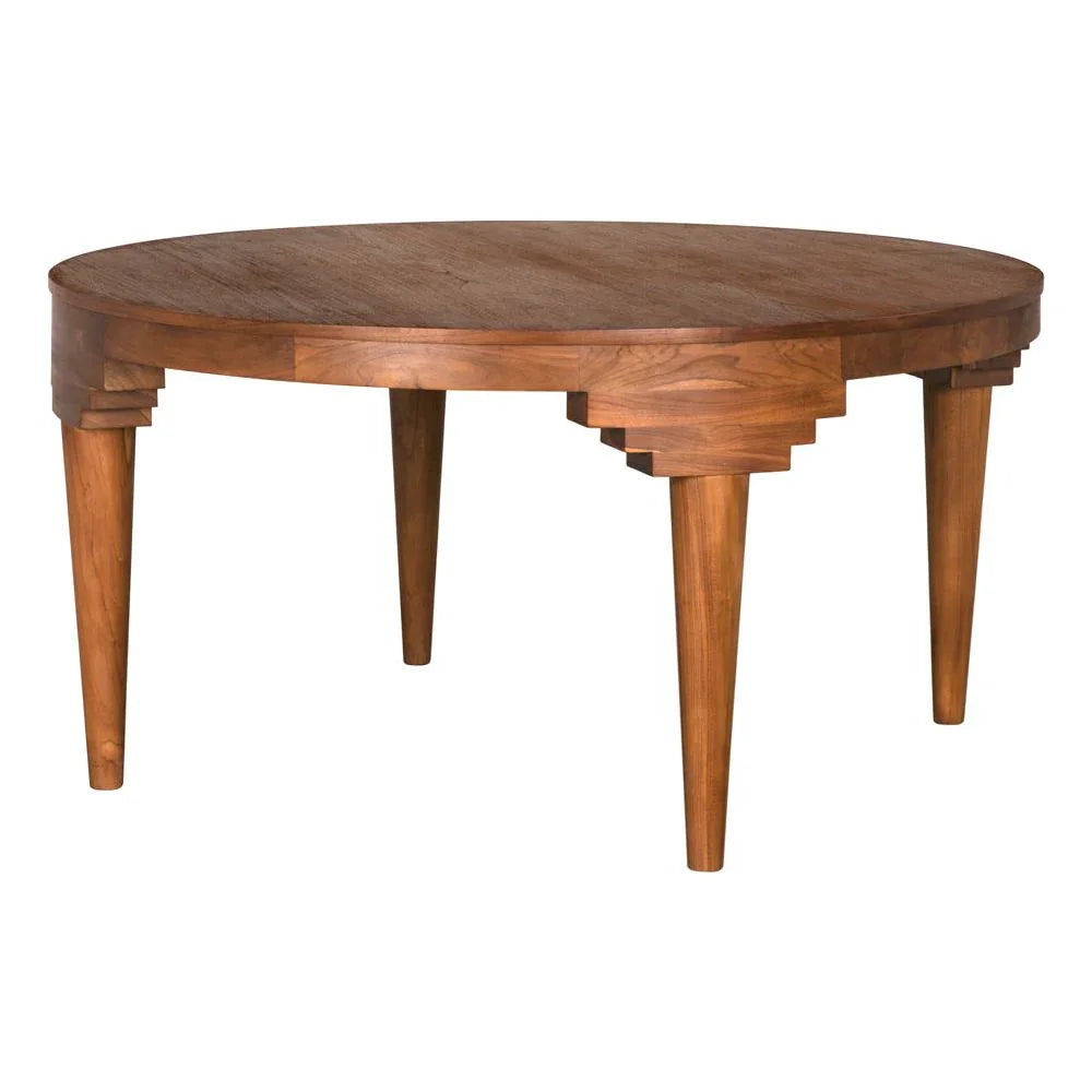 Davis Wooden Round Dining Table-Dining Tables-Noir-LOOMLAN
